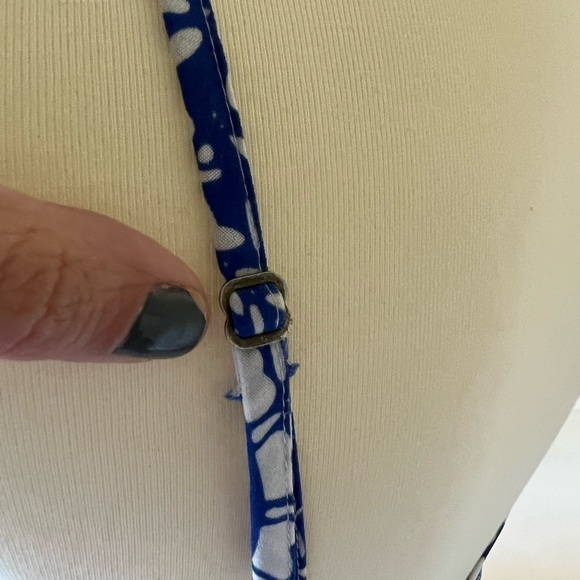 SHOW ME YOUR MUMU royal blue & white floral spaghetti strap mini dress size S - Picture 6 of 9